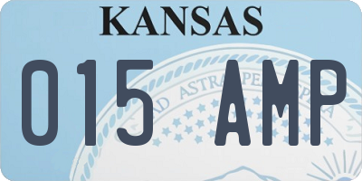 KS license plate 015AMP