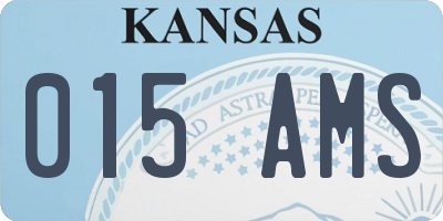 KS license plate 015AMS