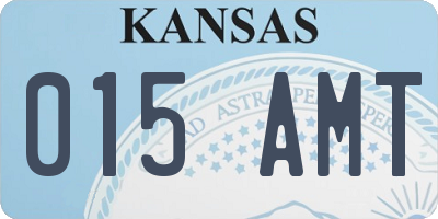 KS license plate 015AMT