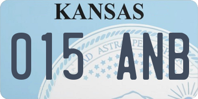 KS license plate 015ANB