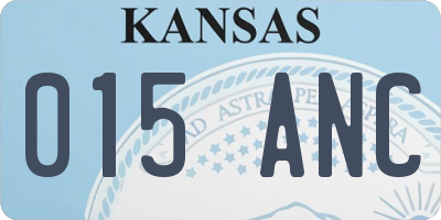 KS license plate 015ANC
