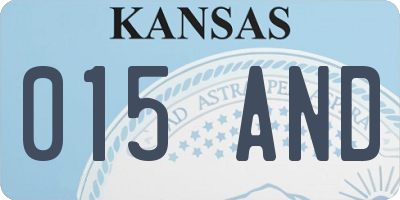 KS license plate 015AND