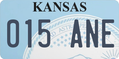 KS license plate 015ANE