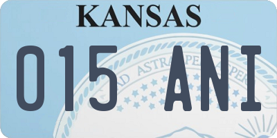 KS license plate 015ANI