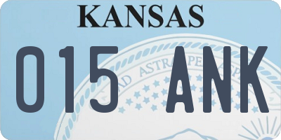 KS license plate 015ANK