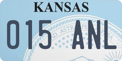 KS license plate 015ANL