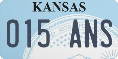 KS license plate 015ANS