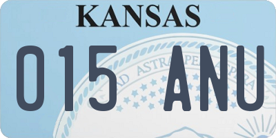 KS license plate 015ANU
