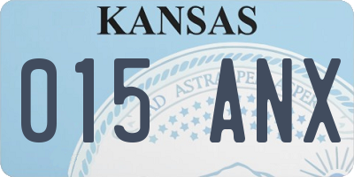 KS license plate 015ANX
