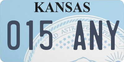 KS license plate 015ANY