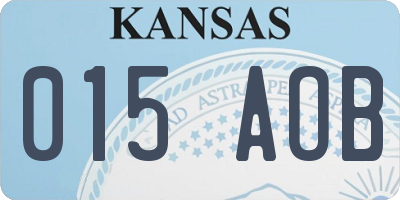 KS license plate 015AOB