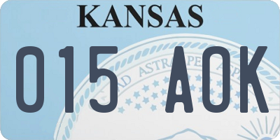 KS license plate 015AOK