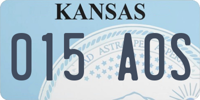 KS license plate 015AOS