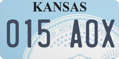 KS license plate 015AOX