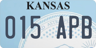 KS license plate 015APB