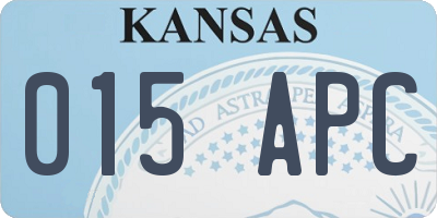 KS license plate 015APC