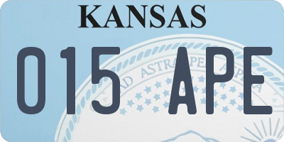 KS license plate 015APE
