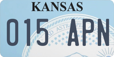 KS license plate 015APN