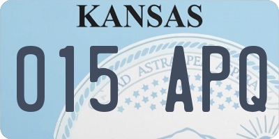 KS license plate 015APQ