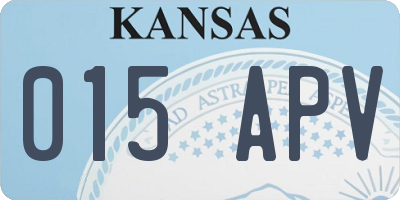 KS license plate 015APV