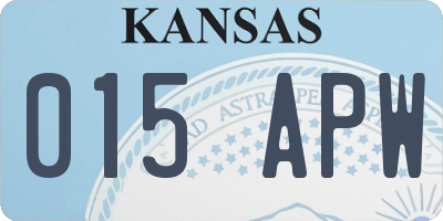 KS license plate 015APW