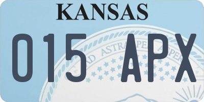 KS license plate 015APX