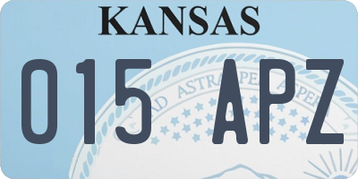 KS license plate 015APZ