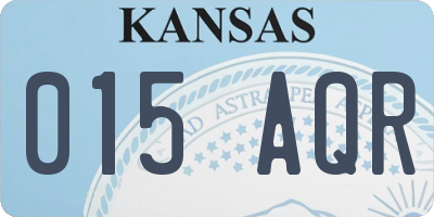 KS license plate 015AQR