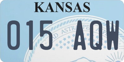 KS license plate 015AQW