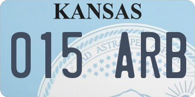 KS license plate 015ARB