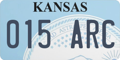 KS license plate 015ARC
