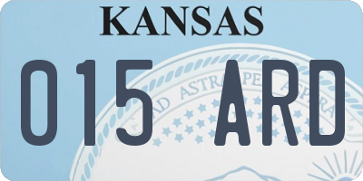 KS license plate 015ARD
