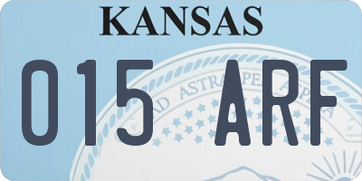 KS license plate 015ARF
