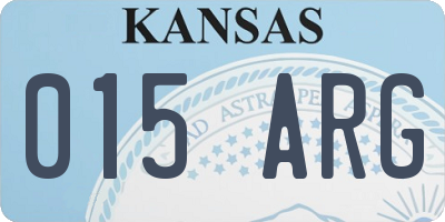 KS license plate 015ARG