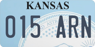 KS license plate 015ARN