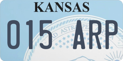 KS license plate 015ARP