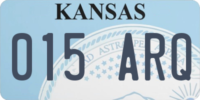 KS license plate 015ARQ