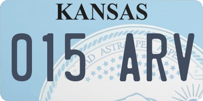 KS license plate 015ARV