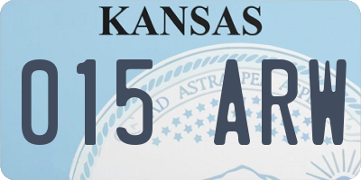 KS license plate 015ARW
