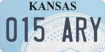 KS license plate 015ARY
