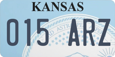 KS license plate 015ARZ