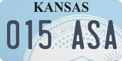 KS license plate 015ASA