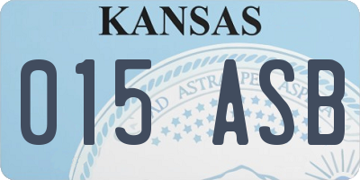 KS license plate 015ASB