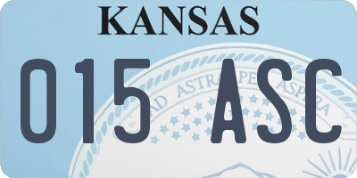KS license plate 015ASC