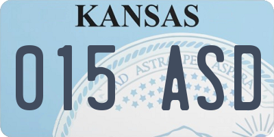 KS license plate 015ASD
