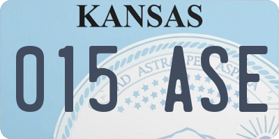 KS license plate 015ASE