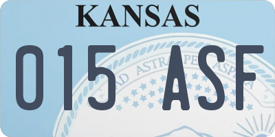 KS license plate 015ASF