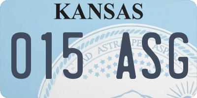 KS license plate 015ASG