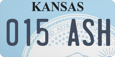 KS license plate 015ASH