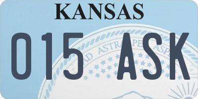 KS license plate 015ASK